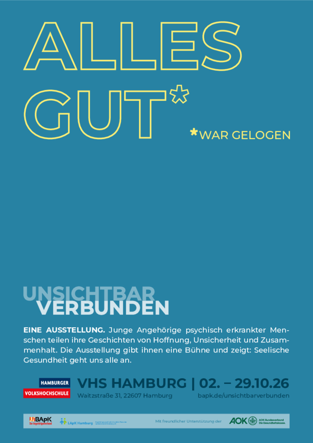 Plakat zur Ausstellung "Unsichtbar verbunden"